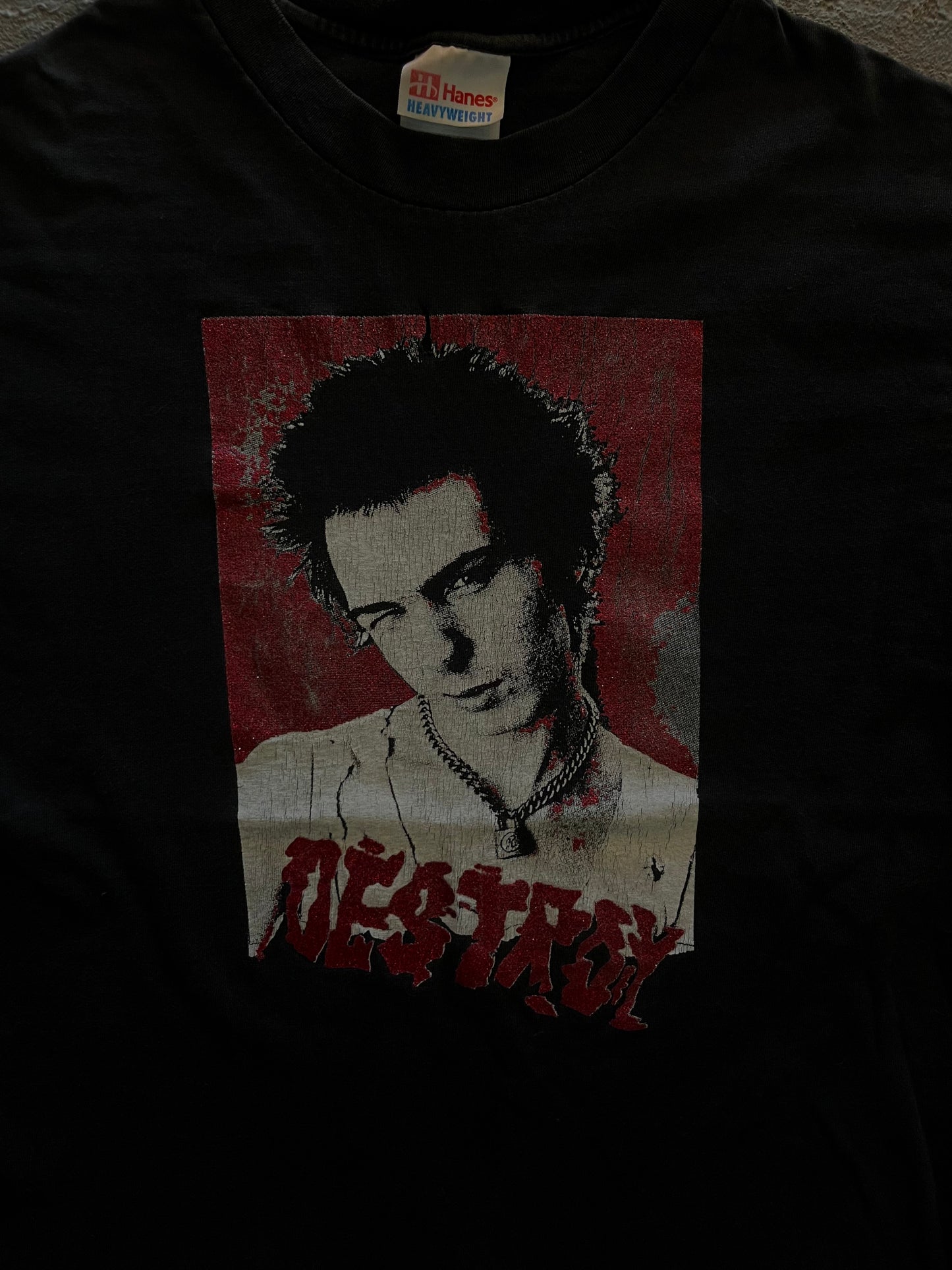 90’s Sid Vicious Destroy Punk Glitter Tee