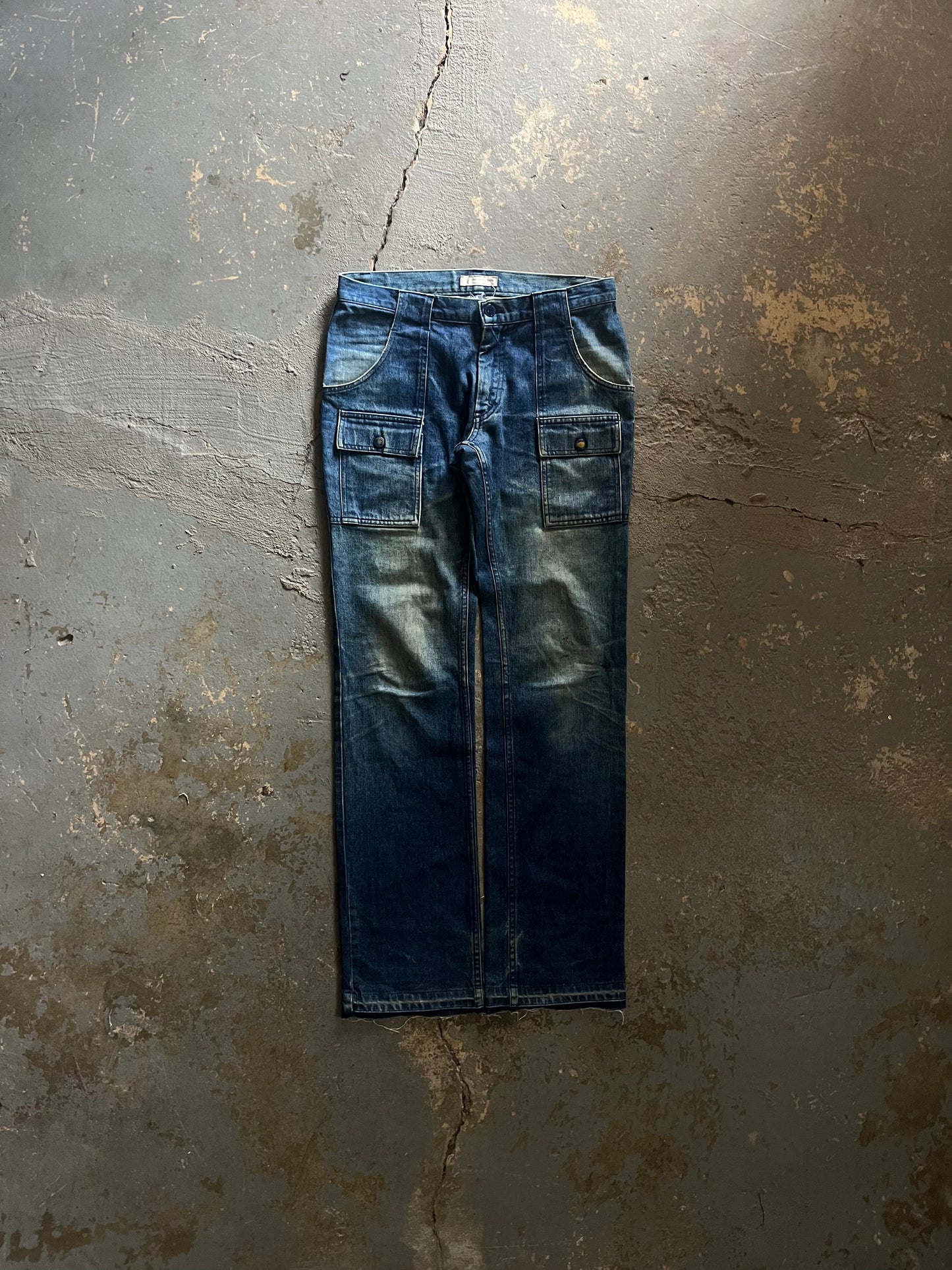 Number (N)ine AW02 “Nowhere Man” Cargo Distressed Jeans