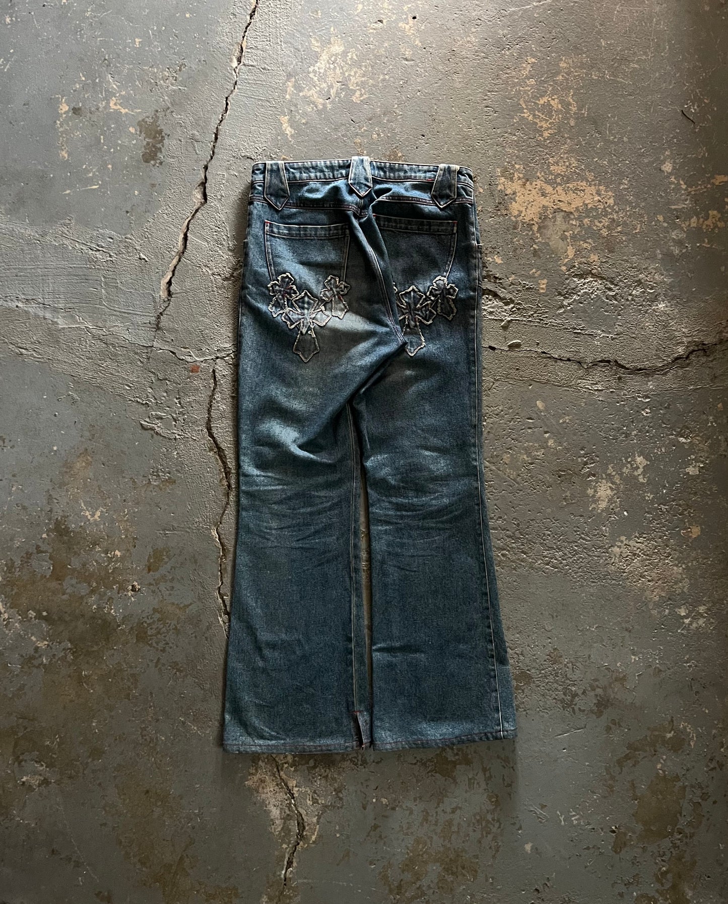 Yasuyuki Ishii Cross Patch Flared Jeans